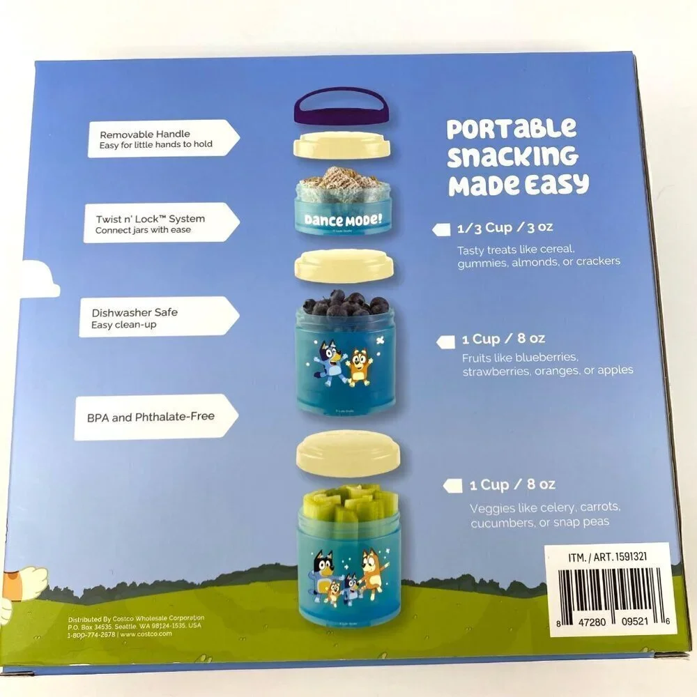 Whiskware Bluey Or Paw Patrol Snack Containers On The Go Kids Toddler Twist Lock